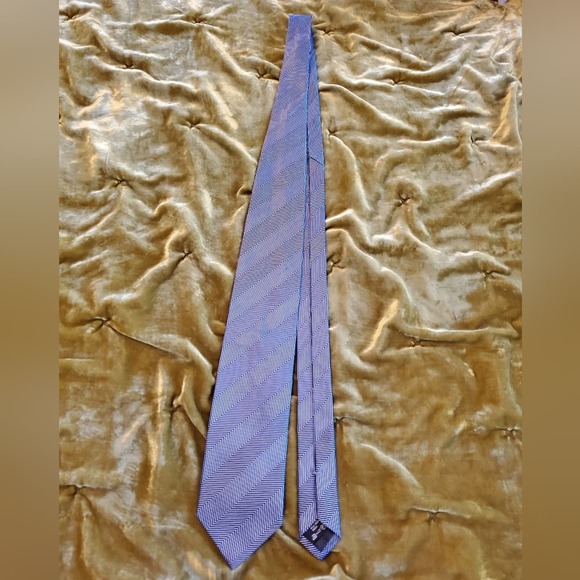 Ermenegildo Zenga blue silk men's necktie - Picture 7 of 10